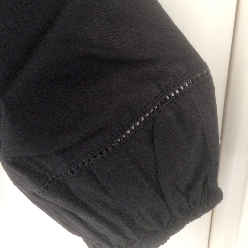 Amour Vert Lisa Organic Cotton Poplin Top Black Eyelet Crop in Large, New - Picture 5 of 9